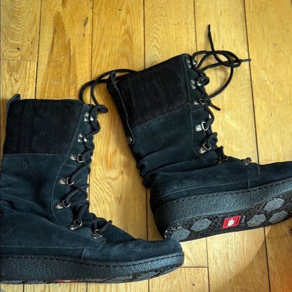 The North Face Black Winter Boots with Rugged Sole